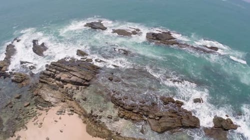 Flying Over Sea Waves And Stones 1