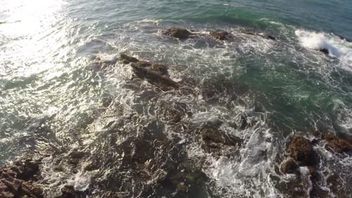 Flying Over Sea Waves And Stones At Sunrise 3