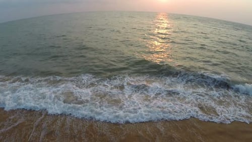 Flying Up Over Endless Sea At Sunset 1