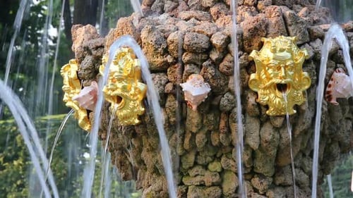 Fountain Detail In Renovated Summer Garden St. Petersburg Russia 1