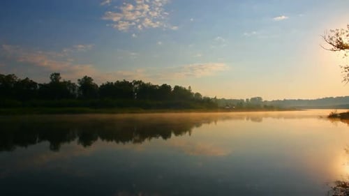 Morning Landscape Sunrise Over River