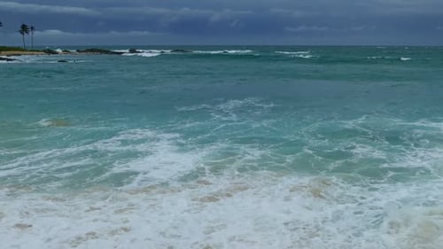 Sea Stormy Landscape Over Rocky Coastline In Indian Ocean 3