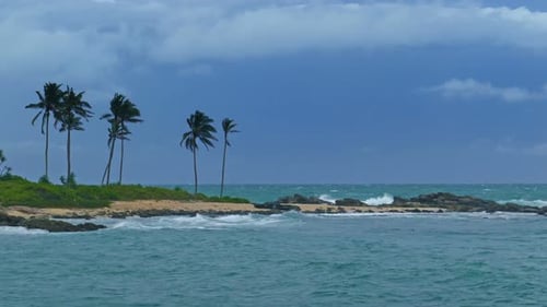 Sea Stormy Landscape Over Rocky Coastline In Indian Ocean 6