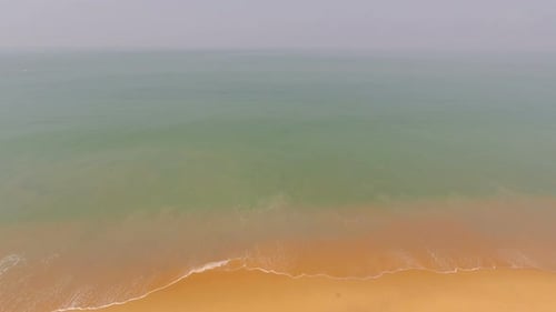 Flying Over Sand Beach And Sea Waves 3