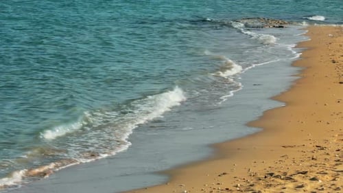 Turquoise Sea Water Waves And Sand Beach 9