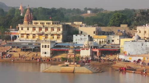 Ritual Bathing In Holy Lake - Pushkar India,