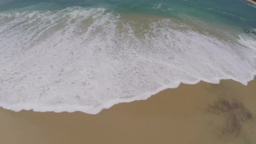 Flying Over Sand Beach And Sea Waves 1
