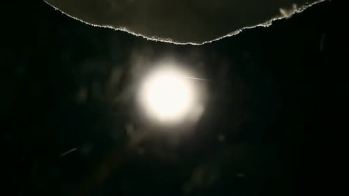 Snow Falling at Night Macro Shot