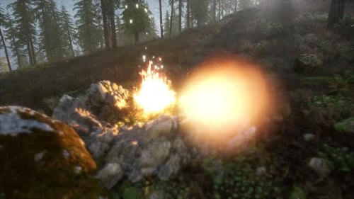 Campfire at Mountain