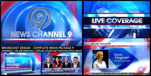 Dynamic News Broadcast Package with Virtual Studio Elements