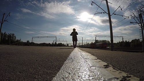 Silhouette of Man Walking