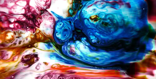 Abstract Ink Swirls of Color