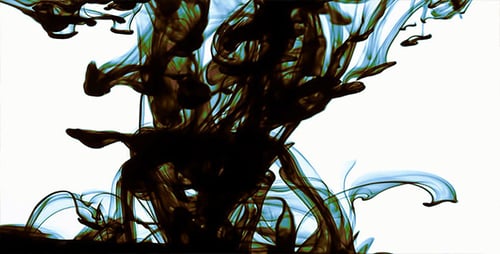 Abstract Ink Flowing with Transparent Blue Hue