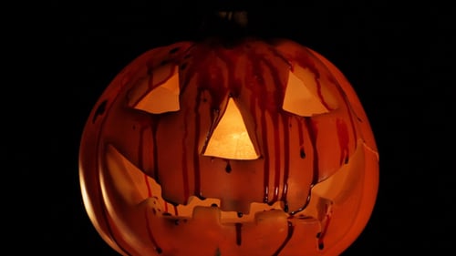 Blutiger Halloween Kürbiskopf