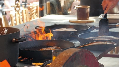 The Flames on the Grill are so Hot