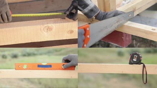 Construction Site Work With Wood