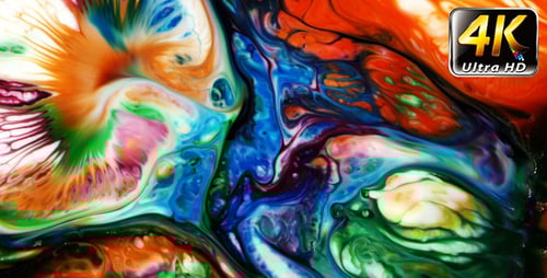 Vibrant Multicolored Paint Swirling in Abstract Motion