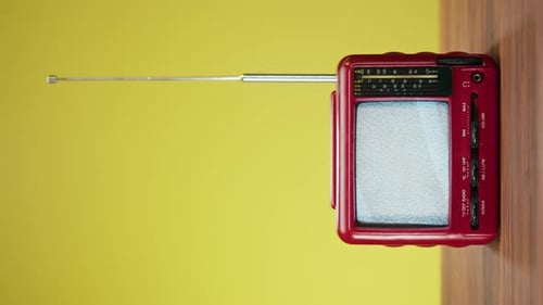 Turning On a Vintage TV Radio Combination