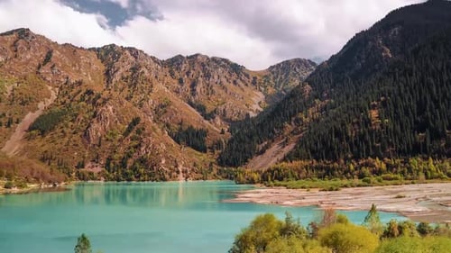 Idyllic Summer Landscape With Clear Mountain Lake