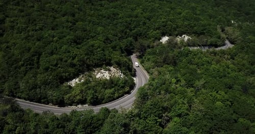 Mountain Winding Zig Zag Road