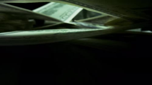 Close-Up View of US Hundred Dollar Bills