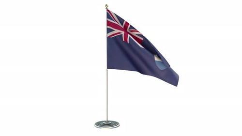 Anguilla National Flag Waving Animation on Stand