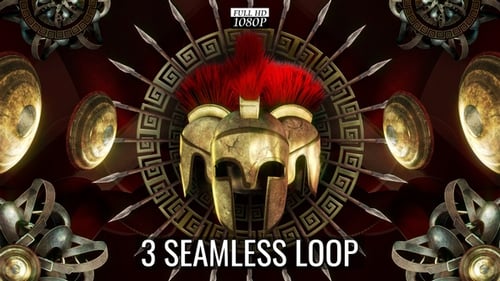 Epic Ancient Spartan Helmet Shields Animated Background
