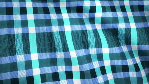 Animated Waving Plaid Fabric Background Loop
