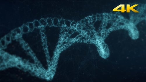 Futuristic Digital DNA Double Helix Rotating Background Animation