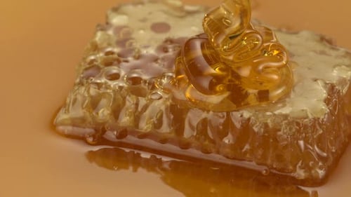 Honey pouring on honey, Slow Motion