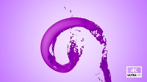 Vibrant Purple Fluid Paint Splash Reveal Element