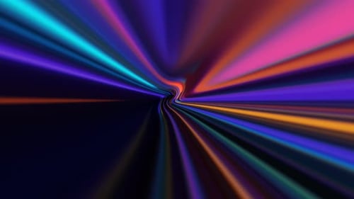 Neon Light Tunnel Warp Speed Abstract Background