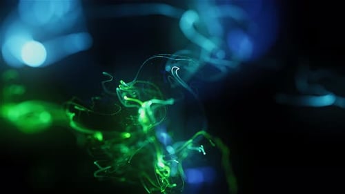 Fondo de líneas de partículas enfocadas en fluidos