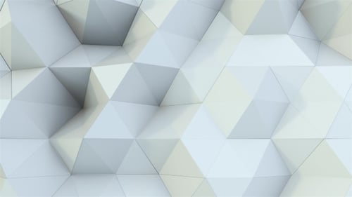 Abstract White Geometric Low Poly Animated Background Loop
