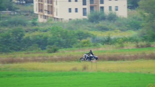 Motorcycle ride in the countryside