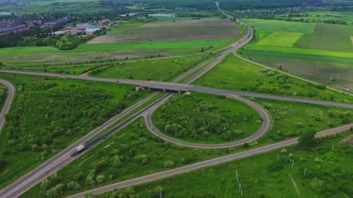 Luftaufnahme von Highway Interchange, Ukraine