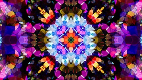 Colorful Stained Glass Kaleidoscope Loop 4K 02