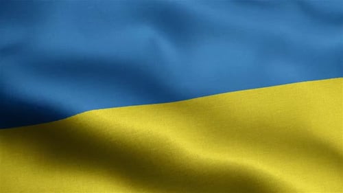 Seamless Loop Realistic Waving Ukraine Flag