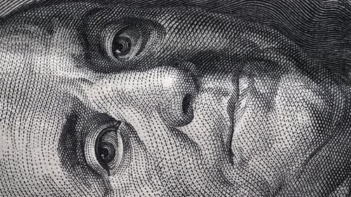 Close-up of Benjamin Franklin on Dollar Bill