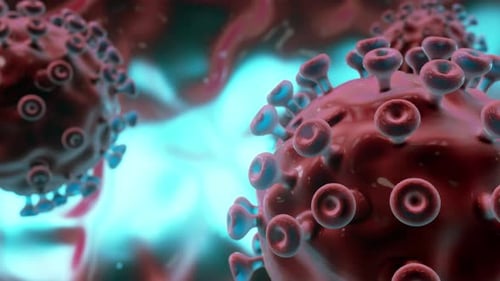 Animated 3D Virus Cells Medical Science Background