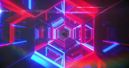 Glowing shapes moving in a seamless motion