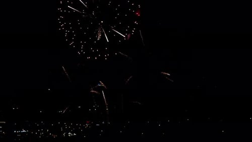 Fireworks Flashing in the Evening