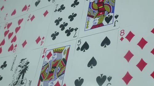 Colorful Playing Cards Showing Faces and Suits