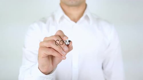 Writing Content Strategy on Glass Surface