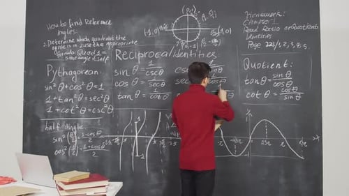 Asian Scientist Working in Classroom