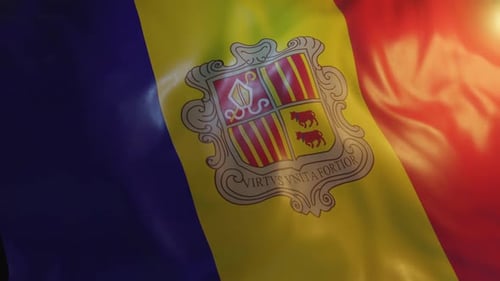 Seamless Looping Andorra National Flag Waving Animation