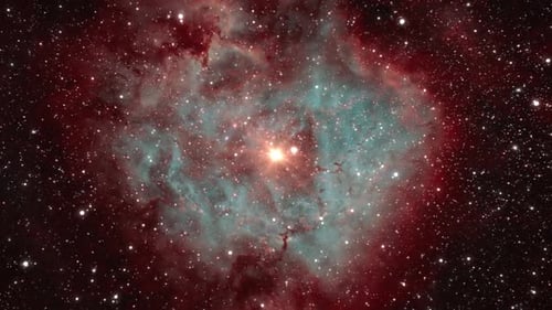 Exploration of the galaxy through outer space towards a luminous bright star.