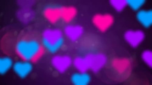 Abstract Loop Background Multicolored Love Hearts