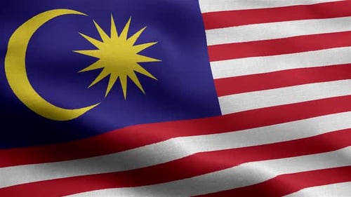 Realistic Waving Flag of Malaysia Loop