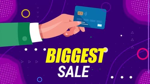 Flat Design Hand Holding Credit Card for Sale Promotion